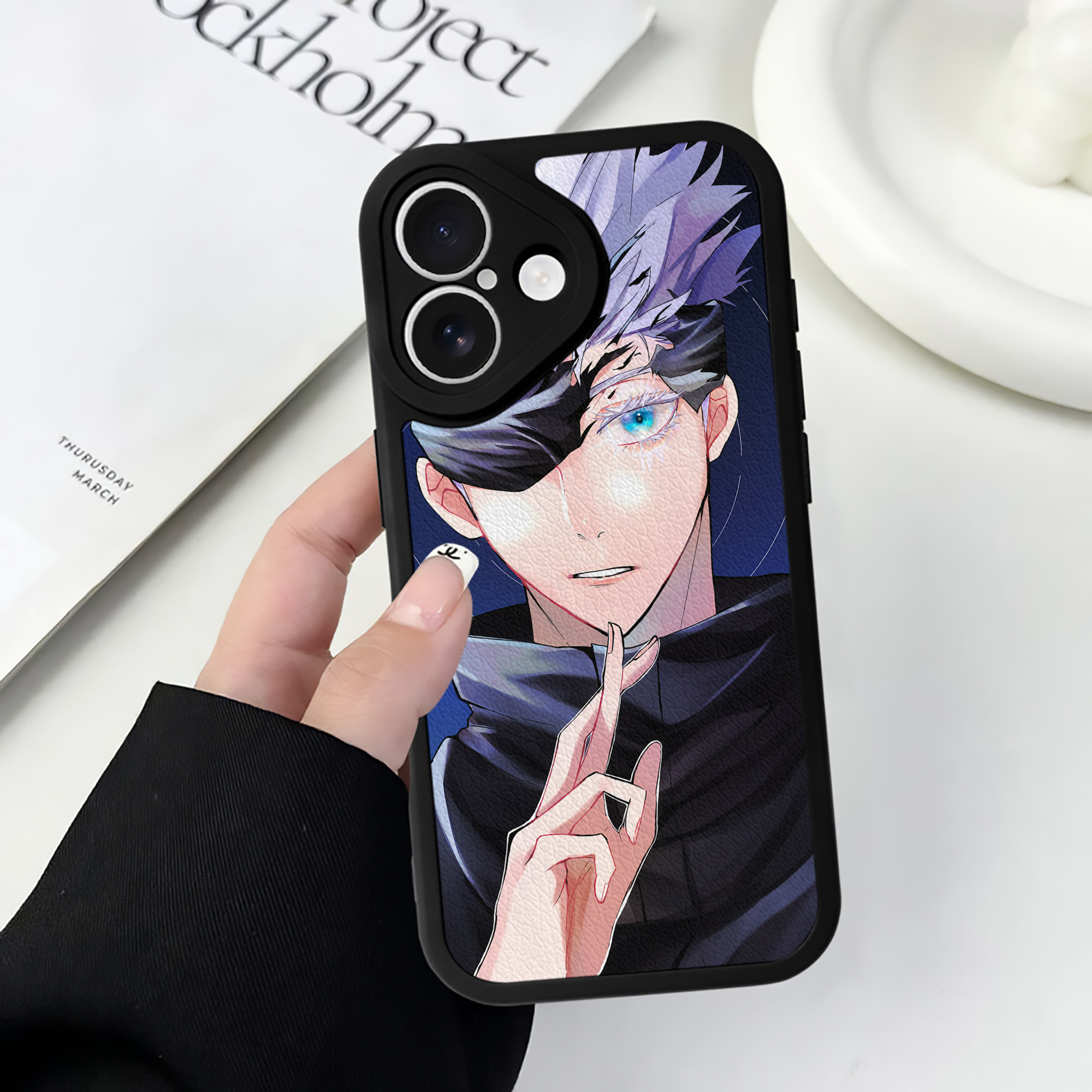 （画像用） 呪術廻戦 Jujutsu Kaisen 【iPhone 16シリーズ対応】シリコンスマホケース（レザー調） 材質：シリコン